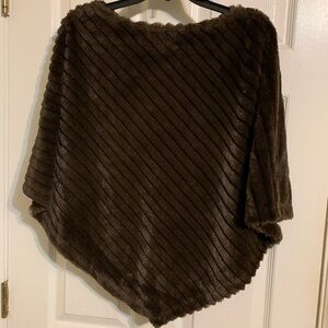 Faux Fur Poncho by Black Rivet size S/M